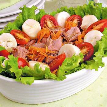 Churrasco salada de palmito