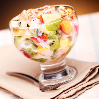 Churrasco sobremesa salada de frutas